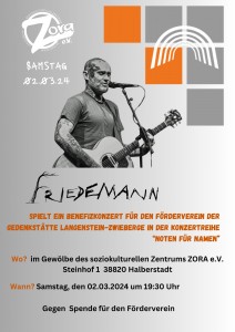 Friedemann-gr Er-212x300 in  Konzertankündigung: In der Reihe Noten für Namen kündigen wir das nächste Konzert an: FRIEDEMANN spiel in der Zora